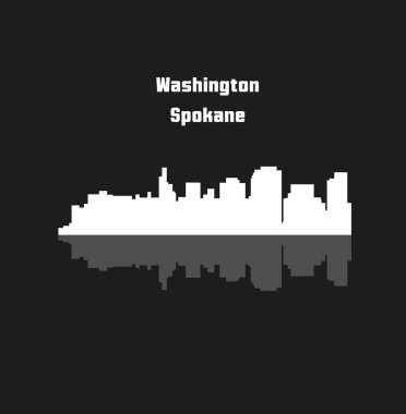 düz şehir silueti, basit vektör çizim 