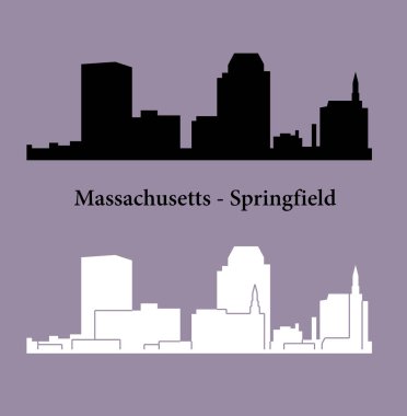 düz şehir siluetleri, basit vektör çizim seti 