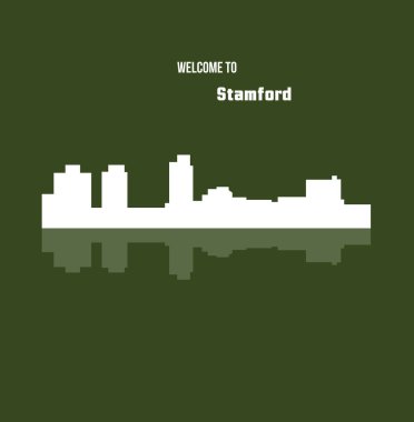 düz şehir silueti, basit vektör çizim 