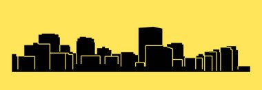 düz şehir silueti, basit vektör çizim 