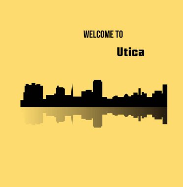 düz şehir silueti, basit vektör çizim 