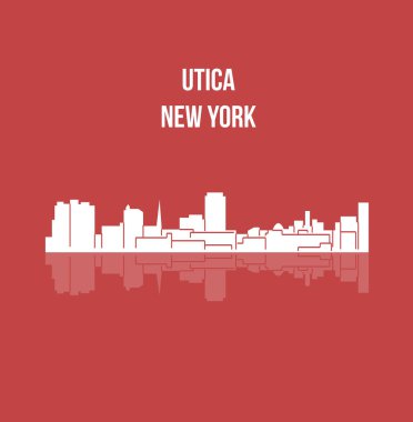 düz şehir silueti, basit vektör çizim 