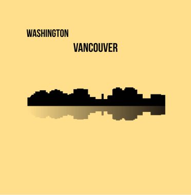 düz şehir silueti, basit vektör çizim 