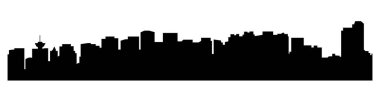 düz şehir silueti, basit vektör çizim 
