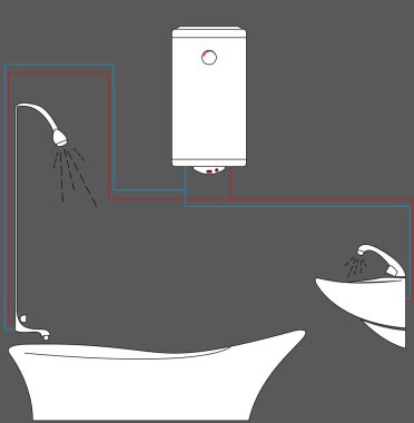 banyo renk arka plan, basit vektör çizim üzerinde