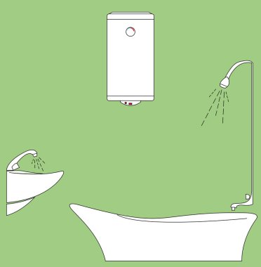 banyo renk arka plan, basit vektör çizim üzerinde