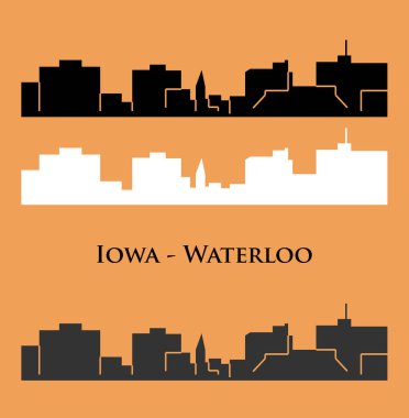 düz şehir siluetleri, basit vektör çizim seti 