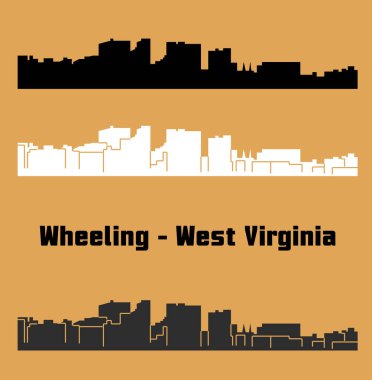 düz şehir siluetleri, basit vektör çizim seti 