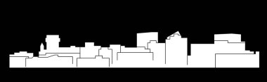 düz şehir silueti, basit vektör çizim 