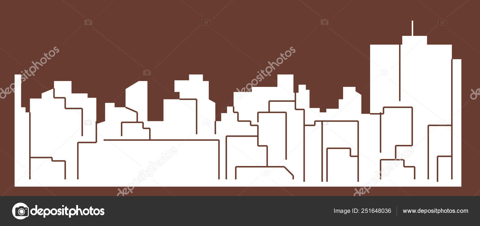 フラットな街のシルエット シンプルなベクター イラスト ストック