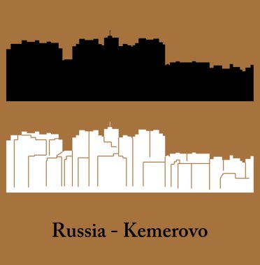 düz şehir siluetleri, basit vektör çizim seti 