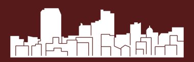 düz şehir silueti, basit vektör çizim 