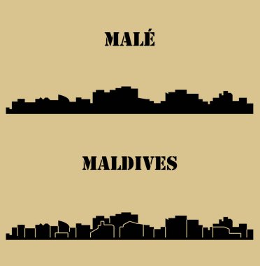 düz şehir siluetleri, basit vektör çizim seti 