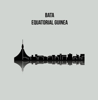 düz şehir silueti, basit vektör çizim 