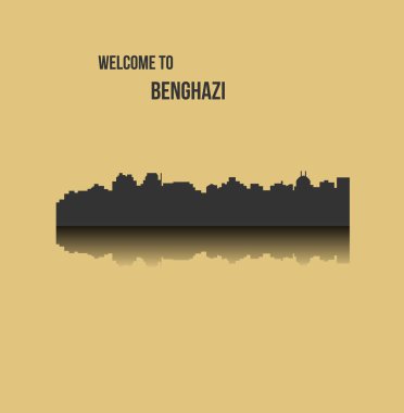 düz şehir silueti, basit vektör çizim 