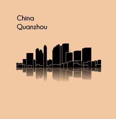 düz şehir silueti, basit vektör çizim 