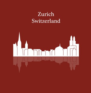 düz şehir silueti, basit vektör çizim 
