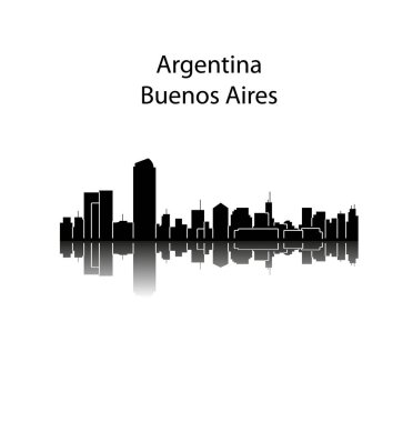 düz şehir silueti, basit vektör çizim 