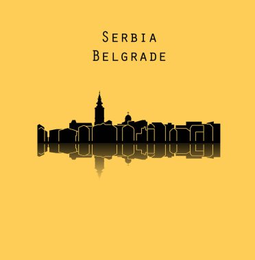 düz şehir silueti, basit vektör çizim 