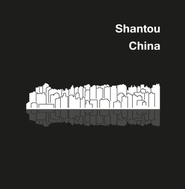 düz şehir silueti, basit vektör çizim 