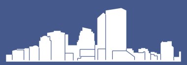 düz şehir silueti, basit vektör çizim 