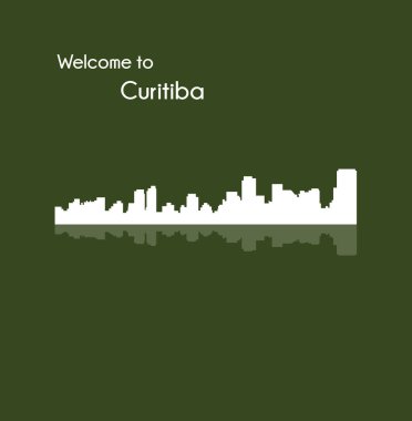 düz şehir silueti, basit vektör çizim 