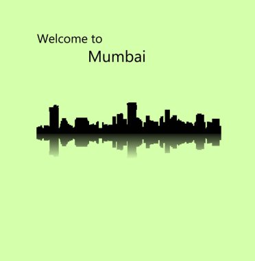 düz şehir silueti, basit vektör çizim 