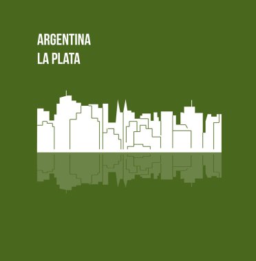 düz şehir silueti, basit vektör çizim 