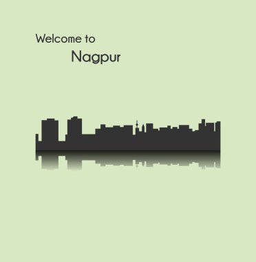 düz şehir silueti, basit vektör çizim 