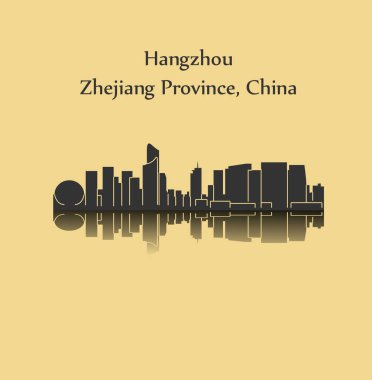 düz şehir silueti, basit vektör çizim 