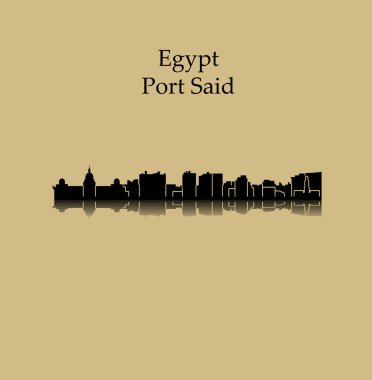 düz şehir silueti, basit vektör çizim 