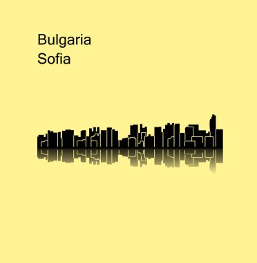 düz şehir silueti, basit vektör çizim 