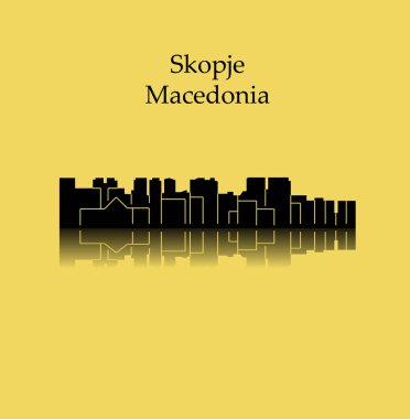 düz şehir silueti, basit vektör çizim 