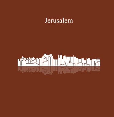 düz şehir silueti, basit vektör çizim 