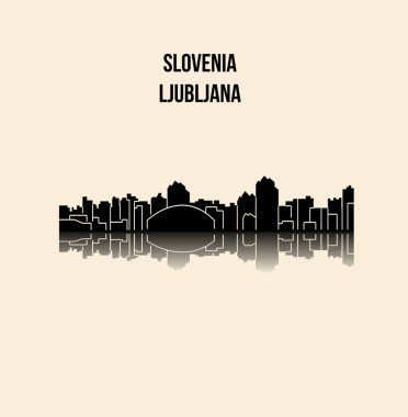 düz şehir silueti, basit vektör çizim 