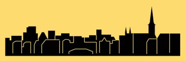 düz şehir silueti, basit vektör çizim 