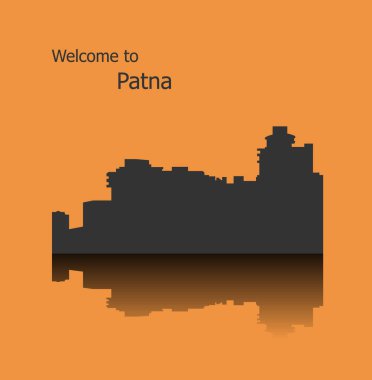 düz şehir silueti, basit vektör çizim 