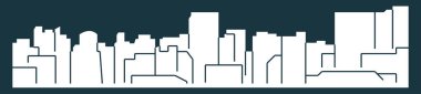 düz şehir silueti, basit vektör çizim 