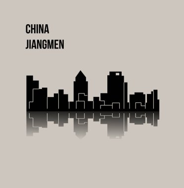 düz şehir silueti, basit vektör çizim 