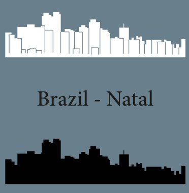 düz şehir siluetleri, basit vektör çizim seti 