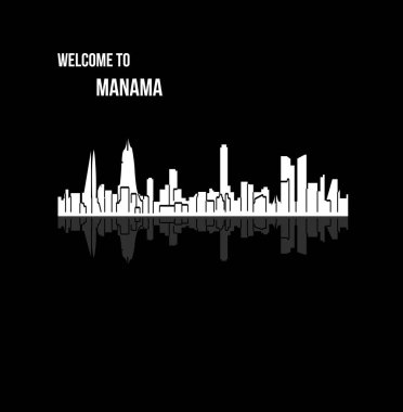 düz şehir silueti, basit vektör çizim 