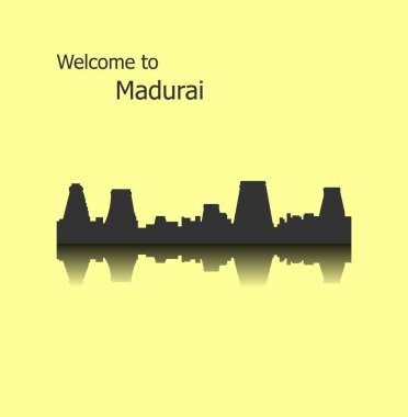 düz şehir silueti, basit vektör çizim 