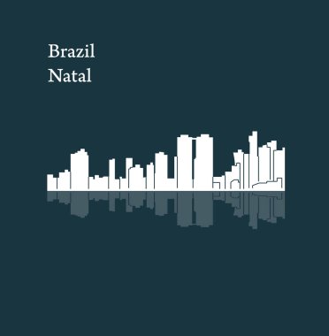 düz şehir silueti, basit vektör çizim 