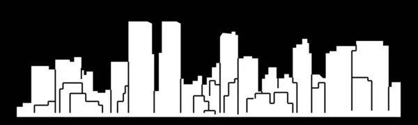 Sagoma Piatta Della Città Semplice Illustrazione Vettoriale — Vettoriale Stock