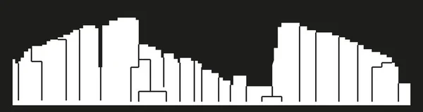 Silhouette Ville Plate Illustration Vectorielle Simple — Image vectorielle