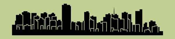 平的城市剪影 简单的向量例证 — 图库矢量图片