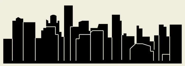 Flat City Silhouette Simple Vector Illustration — Stock Vector