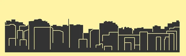 Silueta Ciudad Plana Ilustración Simple Vector — Archivo Imágenes Vectoriales