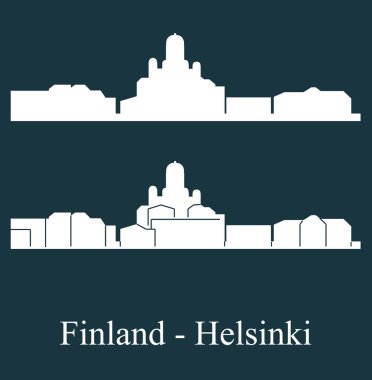 düz şehir siluetleri, basit vektör çizim seti 