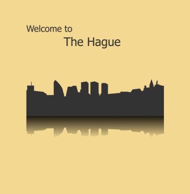 düz şehir silueti, basit vektör çizim 